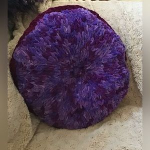 Round Purple Chenille Pillow